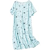 American Trends Nightgowns for Women Cotton Night Shirts Short Sleeve Night Gown Dress Casual Pajamas Soft Sleepwear