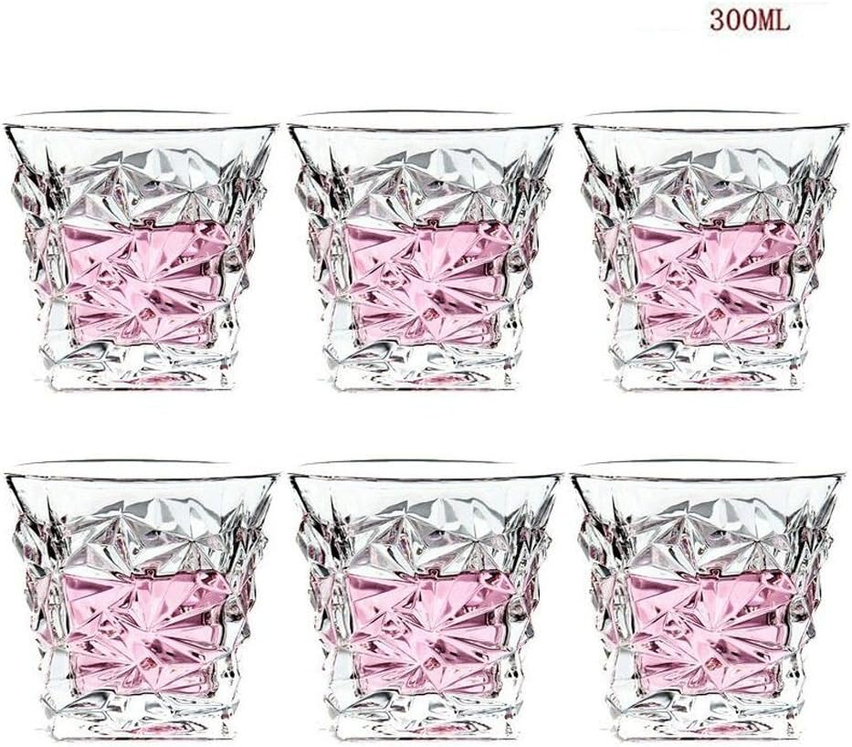 Whiskey Glasses 6PCS Heat-resistant Thickening Lead-free Creative Drinking Glass Juice Cup Beer Mug 300ML UOMUN