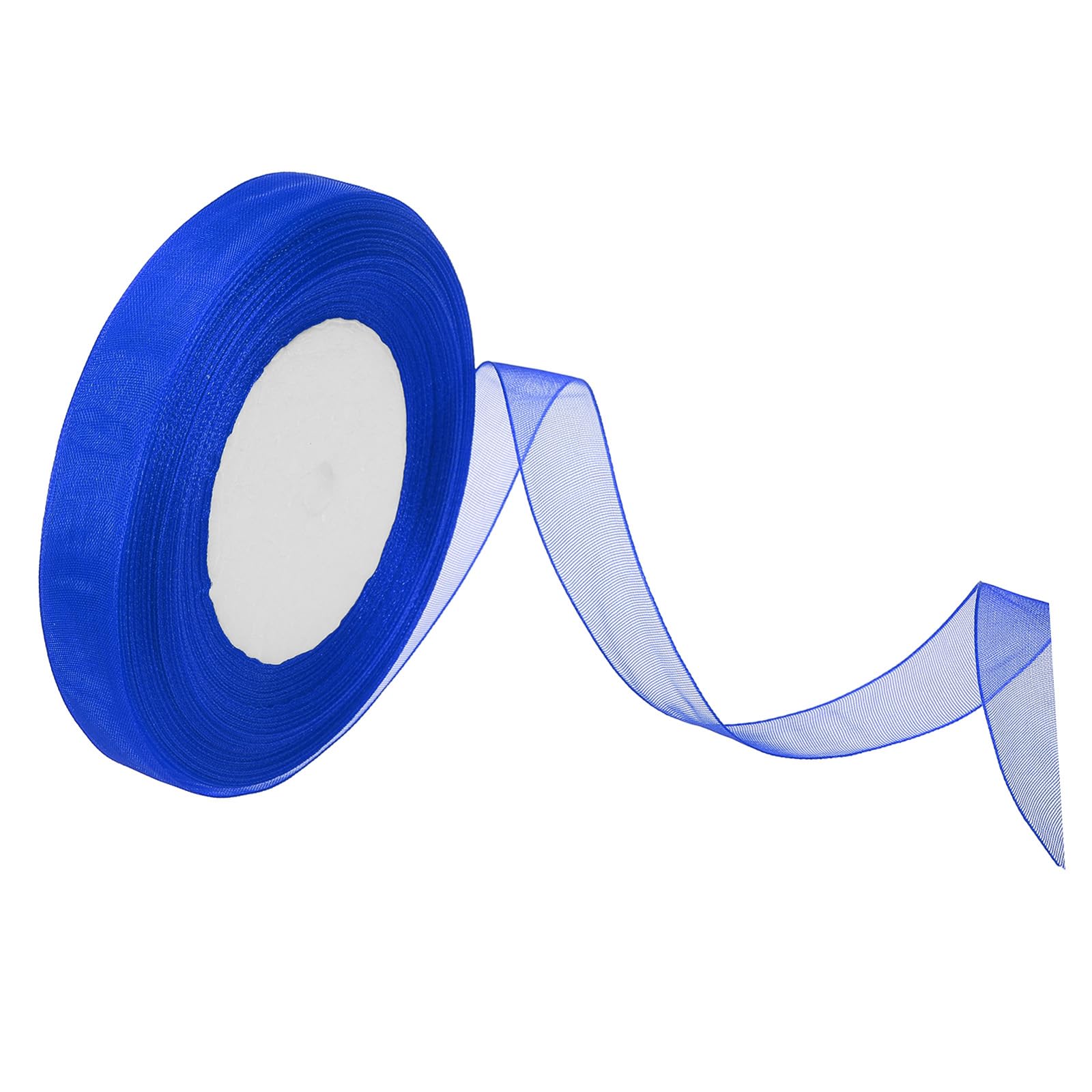 PATIKIL 0.6 Inch x 50 Yard Organza Ribbon, Gift Wrapping Ribbon for Bouquet Cake Invitations Card Decoration Home Party Decoration, Dark Blue