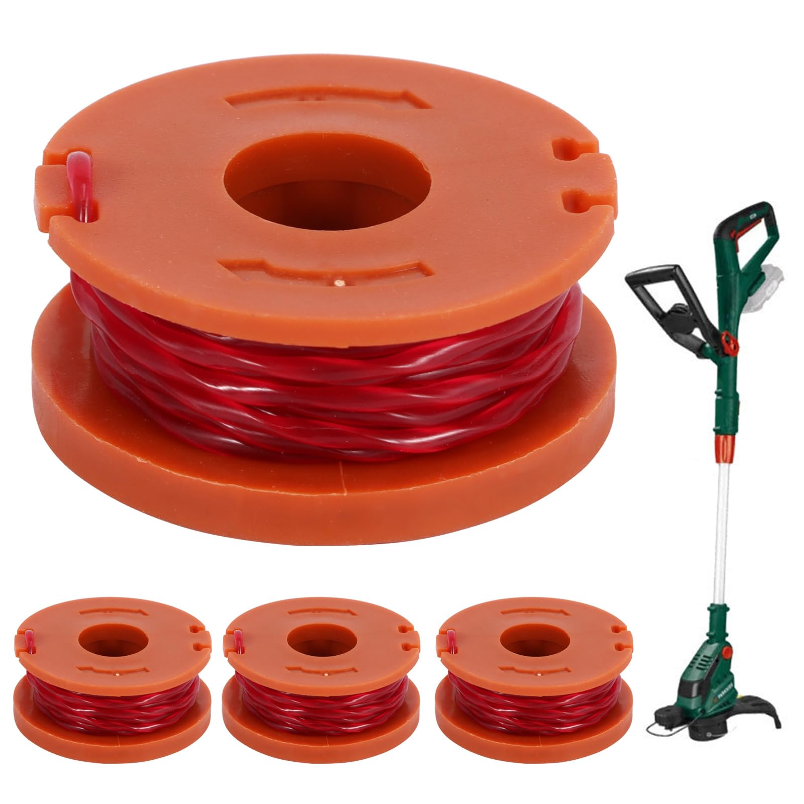 Viitech 4 PCS Strimmer Spool, 10FT/3.05M Lawn Mower Strimmer Spool, Replacement Strimmer Line Compatible for WORX Multiple String Trimmer