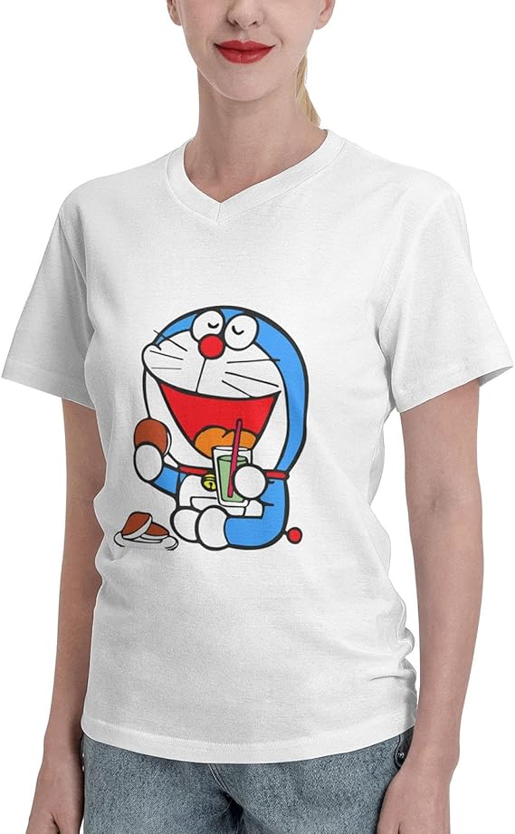 935 Doraemon Ladies TShirt ShortSleeved TShirt Casual