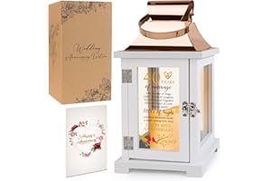 HN HAIINAA 40th Wedding Anniversary Lantern 40th Anniversary Wedding Gifts for Couple Parents Husband Wife Grandparents, Happy 40th Anniversary Decoration