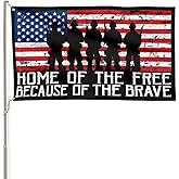 AVOIN colorlife Memorial Day Patriotic House Flag 3x5 FT Double Sided, Veteran USA flag 4th of July Independence Day Large Banner Yard Outdoor Flag