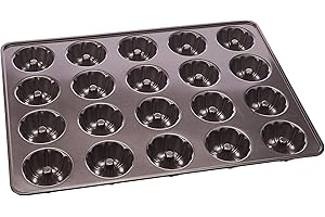 Wilton 2105-1706 Perfect Results Premium Non-Stick Bakeware Mini Fluted Tube Pan, 20-Cavity, Silver