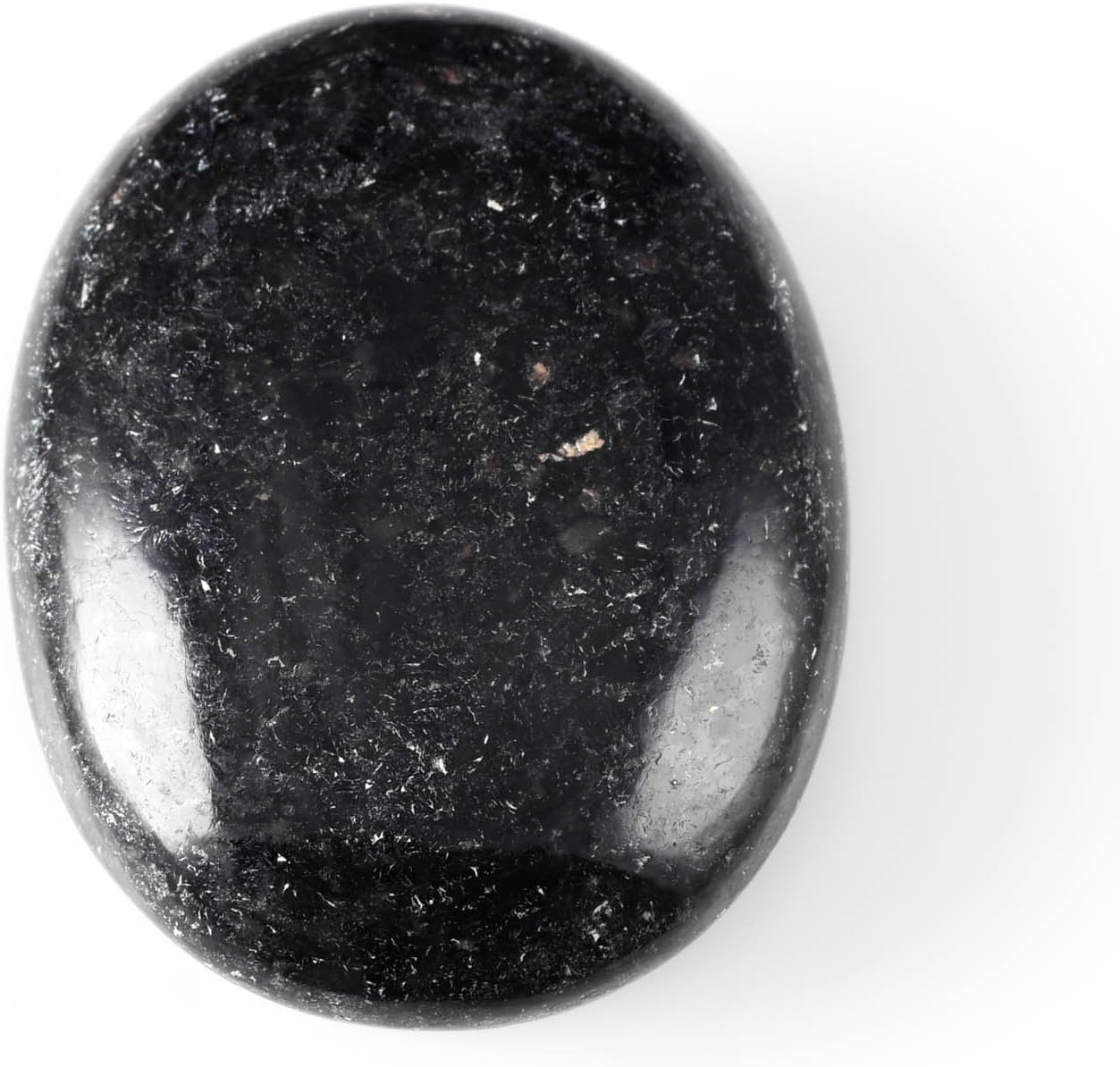 ThrowinStones NUUMMITE Palm Stone - One Genuine Natural Large Nuummite Crystal, Sorcerer's Protection Stone, Crystals and Healing Stones E0834-L