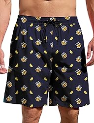 Lzzidou Men's Swim Trunks 8 Inch Inseam Mesh Lining