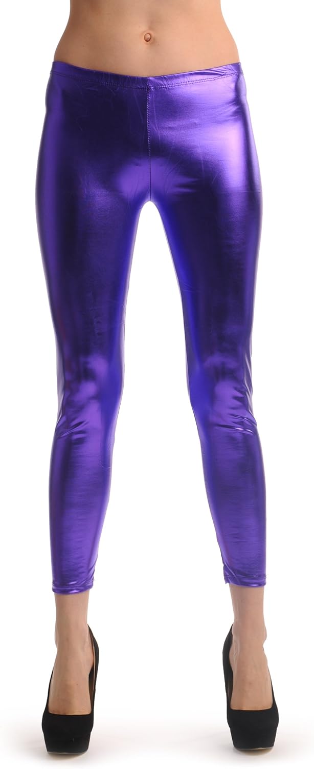 purple pleather pants