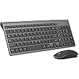 JOYACCESS Wireless Keyboard Mouse Combo, 2.4G Compact and Ultra Slim Wireless Keyboard and Mouse for Windows, Computer, Desktop, PC, Laptop (Grey)
