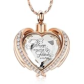 Imrsanl Cremation Jewelry for Ashes Pendant - Crystal Heart Urn Necklace with Mini Keepsake Urn Memorial Ash Jewelry