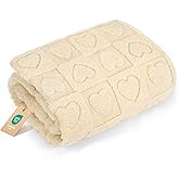 gogobunny Calming Plush Dog Cat Blanket 300GSM Coral Fleece, Ultra-Soft Machine Washable Pet Bedding for Small Medium Dogs Cats Puppies Kittens (Beige, 25x35)