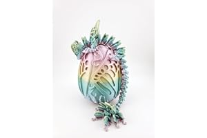 THE GEEK GALLERIA 3D Printed Articulated Silk Classic Rainbow Butterfly Dragon, Home/Office/Desktop Decor, Flexible Sensory Toy, Unique Gift, Insect Lover Gift. (9.5 Inch Dragon with Butterfly Egg)