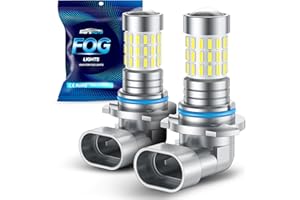 Marsauto 9006 LED Fog Light Bulbs or DRL, 10,000 Lumens 6000K White, 48 Chips Fog Lights, 9006 Led Bulb 1:1 Mini Size 9006/HB