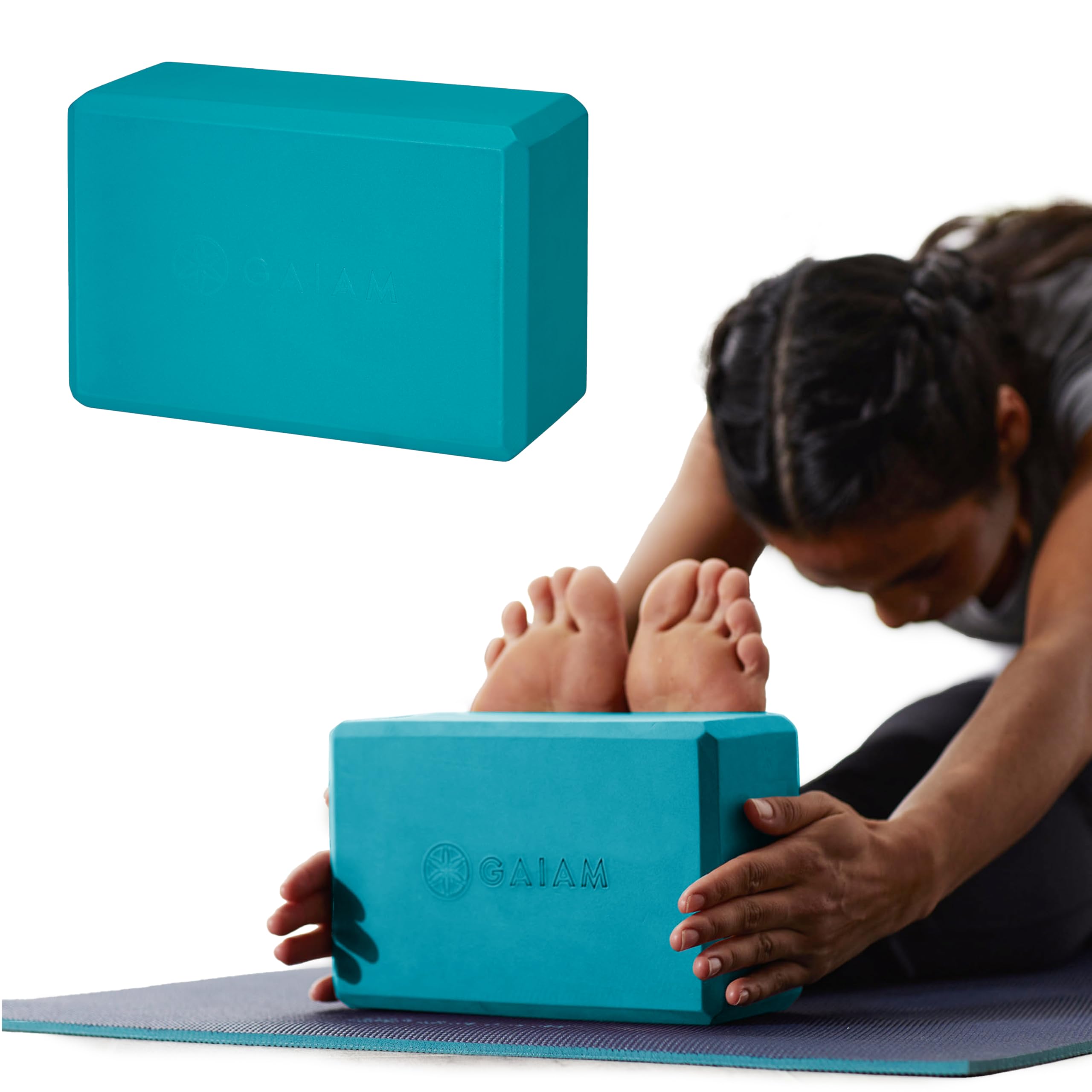 Gaiam Yoga Block, EVA Foam for Balance & Stretch (1 Block, Vivid Blue)