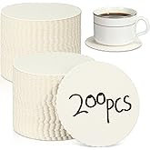 Harloon 200 Pcs Disposable Paper Coasters for Drinks Bulk 4 Inch Bar Cardboard Scalloped Edge Absorbent Round Coasters for DIY Crafts Cup Catering