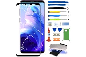 Agzssl for Samsung Galaxy S9 Front Glass Repair Kit Screen Replacement Outer Glass Screen incl Waterpoof Frame Adhesive,Repair Glue and Lamp Tool Kit(No Digitizer,No LCD) 5.8 inch