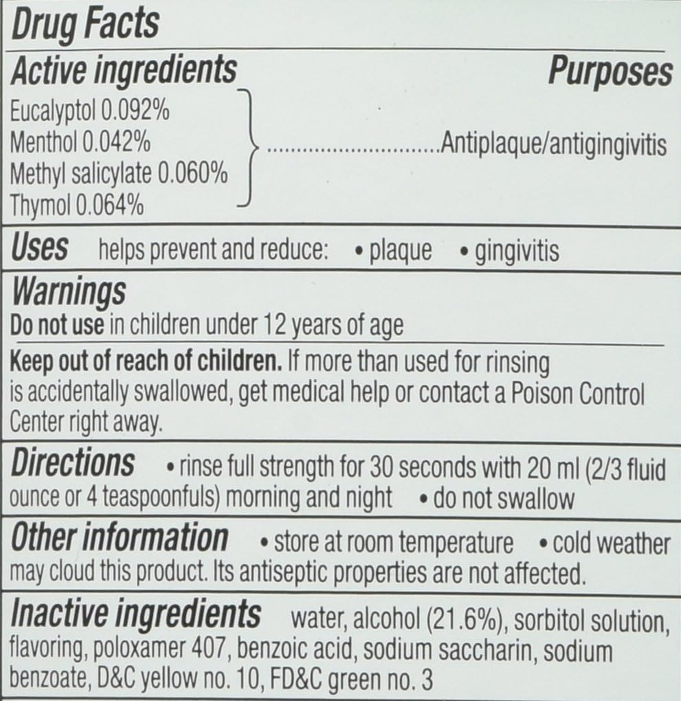 Listerine Freshburst Antiseptic Mouthwash with Germ-Killing Oral Care Formula to Fight Bad Breath, Plaque and Gingivitis, 500 mL: Health & Personal Care