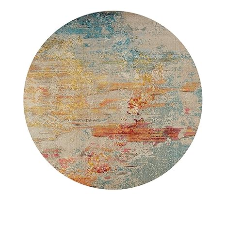 TSS 3D Runder Teppich, Creative Bedside Floor Mat Badezimmer Anti-Rutsch-Teppiche Einfache Wiege Pad 80/100/120/140/160/200 /