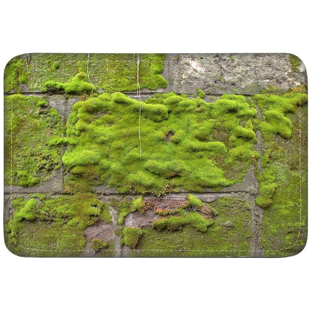 Uosliks Moss Wall Green Rock Texture Custom Floor Mats Non Slip