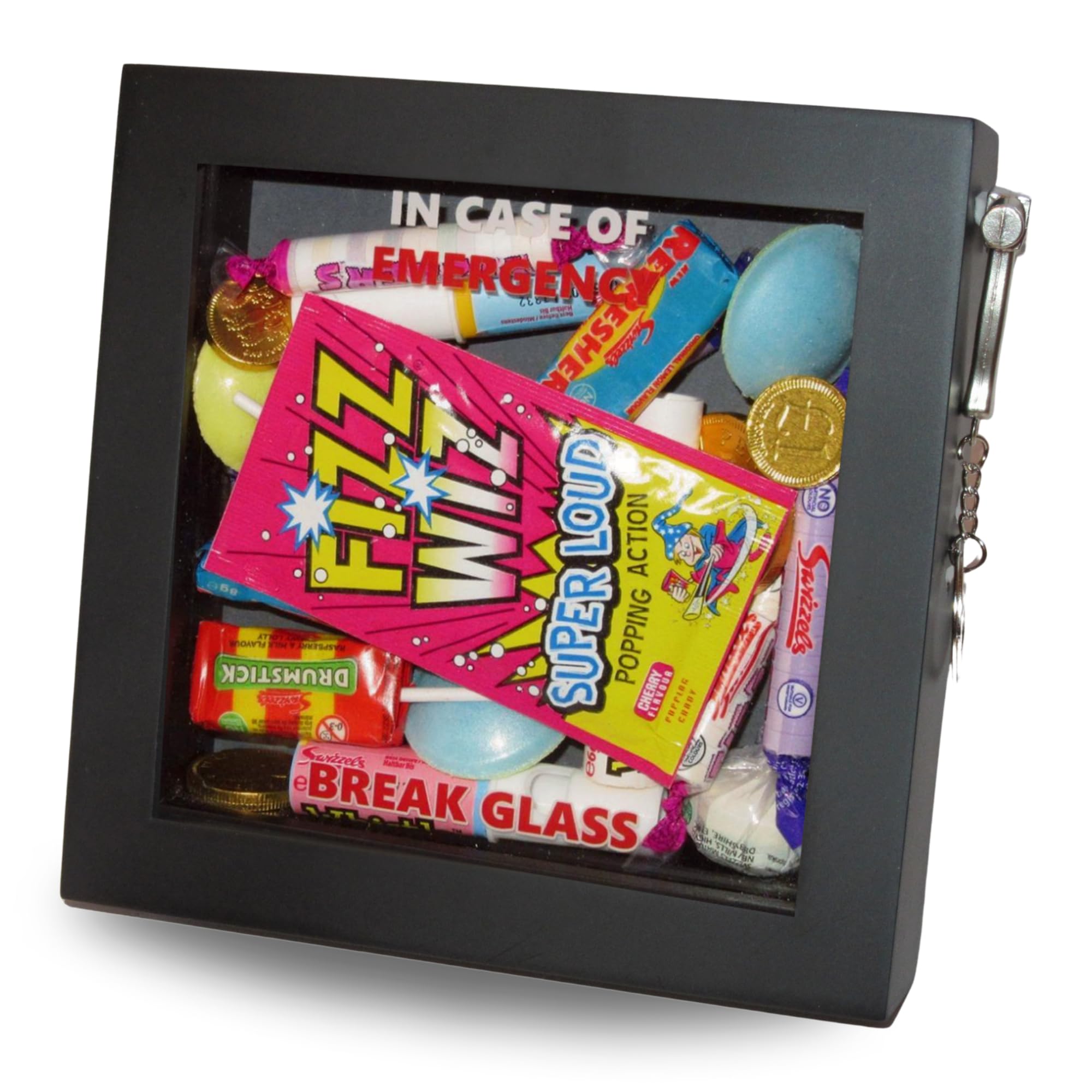 In Case of Emergency Break Glass Gift Box Frame – Fun Novelty Keepsake for 16th 18th 21st Birthday – Present Holder for Chocolate, Sweets, Drink, Money, Voucher