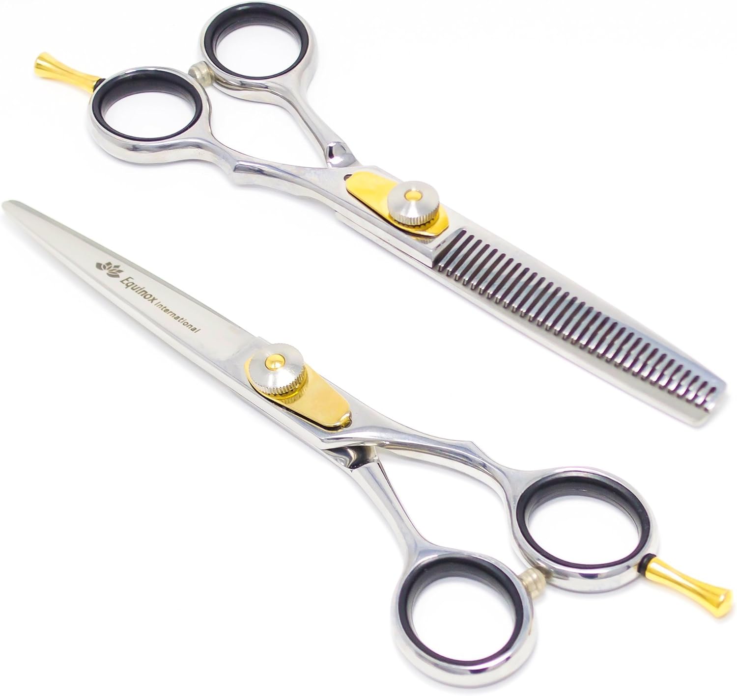 Equinox Professional Razor Edge Series - Hair Cutting and Thinning/Texturizing Scissors/Shears Set - 6.5 Inches - Stainless Steel: Health & Personal Care