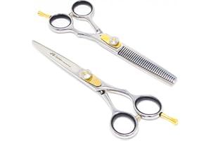 Equinox International, Professional Razor Edge Series - Hair Cutting And Thinning/Texturizing Scissors/Shears Set - 6.5 Inches - Stainless Steel