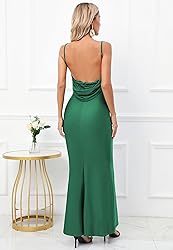 Capuffy Women Drape Neck Formal Maxi Dresses Lace