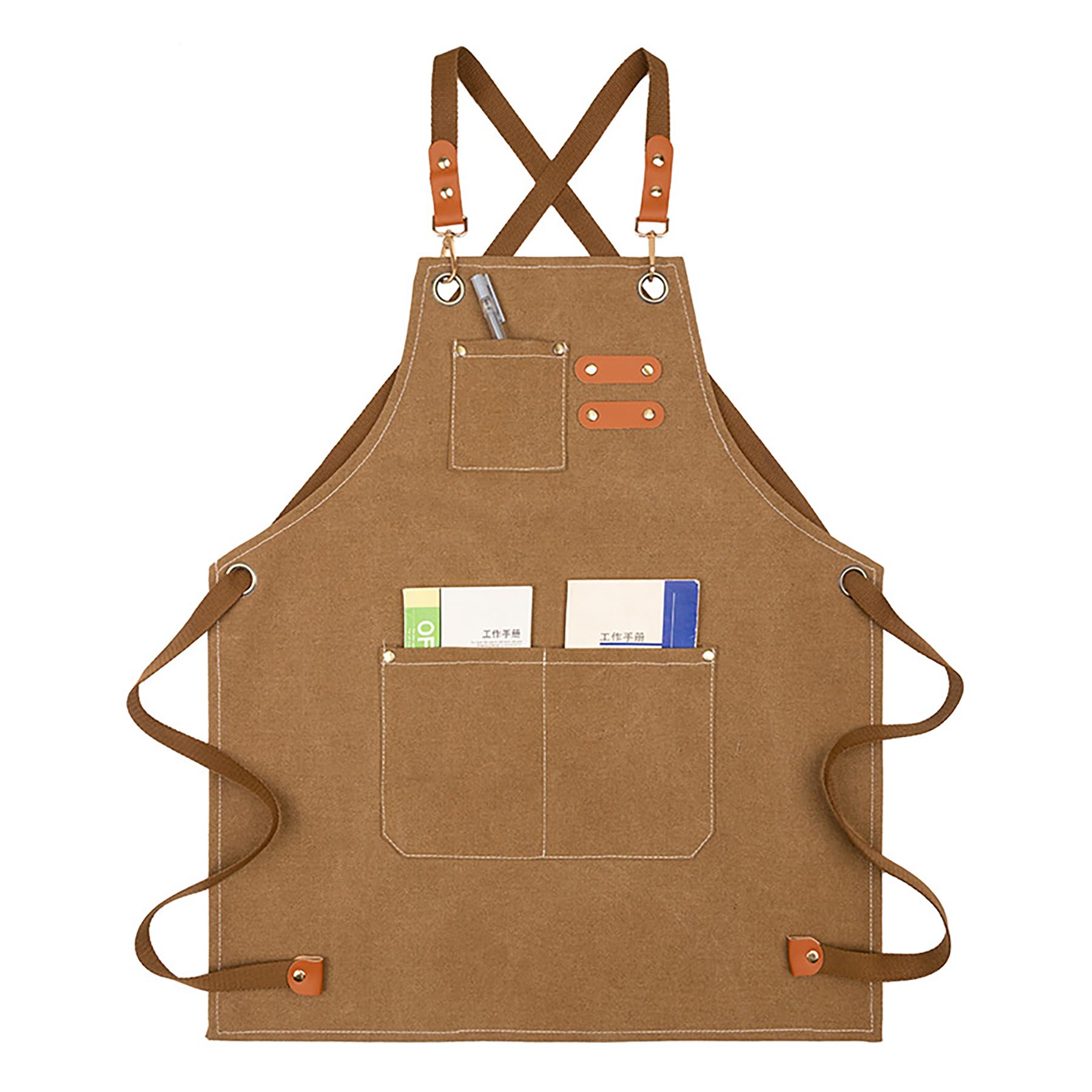 Kids Apron - Waterproof Cotton Canvas Kids Apron with Pockets, toddler boy aprons, Kids Aprons for Cooking, Chef Pinafore for Kids age 8 9 10 11 12, Pinafore for Kitchen Baking Painting Gardening — image 1