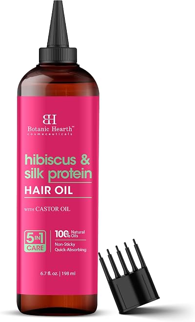 Botanic Hearth Hibiscus Silk Protein Hair Oil 6.7 Fl Oz 198 ml
