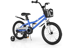 COSTWAY Kids Bike, 12 14 16 18 Inch Toddler Bike for Boys & Girls Aged 3-8 Years Old, Kids Bicycle w/Removable Training Wheel