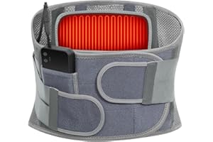 HONGJING Heated Back Brace Rechargeable for Lower Back Pain, Immediate Relief from Herniated Disc, Scoliosis, Sciatica - Comp
