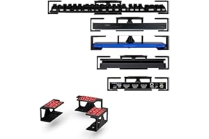 BRAINWAVZ Under Desk Laptop Holder Mount with Adhesive & Screw in, Devices Upto 1.8" Thick Like Laptops, Macbooks, Surface, Keyboard, Routers, Modems, Cable Box, Network Switch & More (Black)