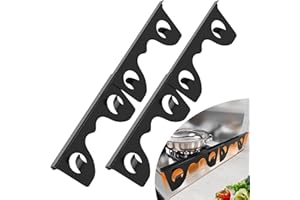SMARTTRENDS Stainless Steel Stove Gap Covers, Stove Gap Filler for Kitchen, Range Trim Kit for Counter Sink, Adjustable Length 13.8" to 27.5" Heat Resistant Stove Guard Between Stove & Countertop, Black ( 2 PCS)