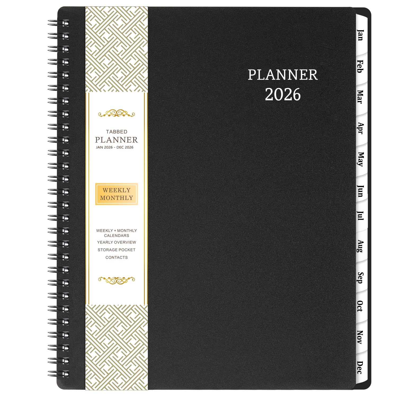 Photo 1 of 2026 Planner - Calendar Planner 2026, 8" x 10", Jan. 2026 - Dec. 2026, 2026 Planner Weekly & Monthly, Strong Twin-Wire Binding, 12 Monthly Tabs, Improving Your Time Management Skill