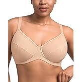 HSIA Minimizer Bras for Women Full Coverage Plus Size Underwire Unlined Mesh Jacquard Bra for Big Busted