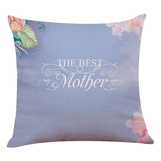 Xmiral Kissenbezüge Polyester Warme Farbe Alphabet Drucken 45cmx45cm Muttertag Kissenhüllen Versteckter Reißverschluss Quadra