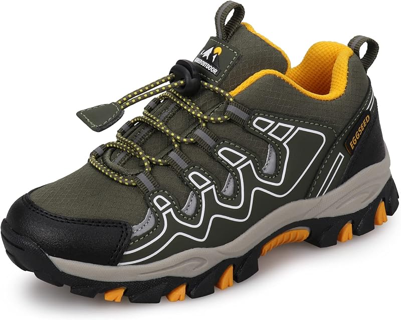 UOVO Boys Trainers Low-Top Walking Shoes Khaki Yellow Size 11.5