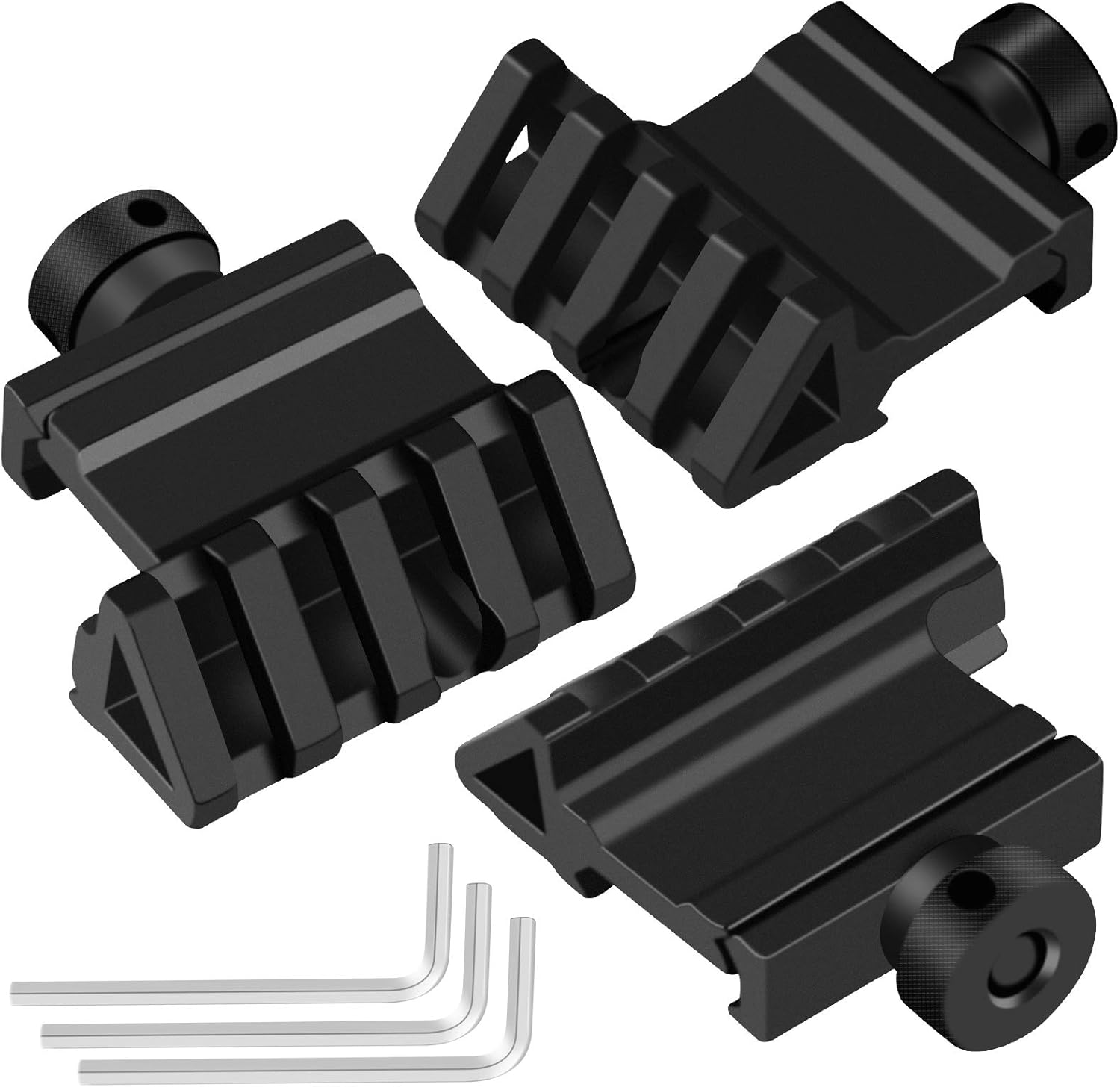 Offset Rail Mounts, LONSEL 4 Slots Aluminum 45 Degree Offset Angle Picatinny Weaver Rail Mount for Flashlight Laser Optic Sight - 3 Pack (4 Slot - 3 PCS) : Sports & Outdoors