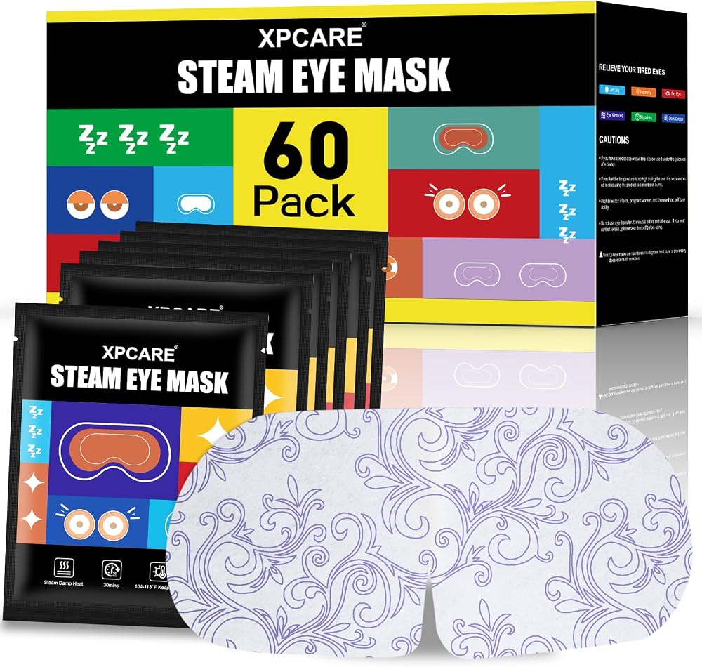 XPCARE 60 Pack Steam Eye Mask Disposable for Dry Eyes Cornea Care-Unscented | Steam Eye Mask Cornea Care Rest Self Heating Ey