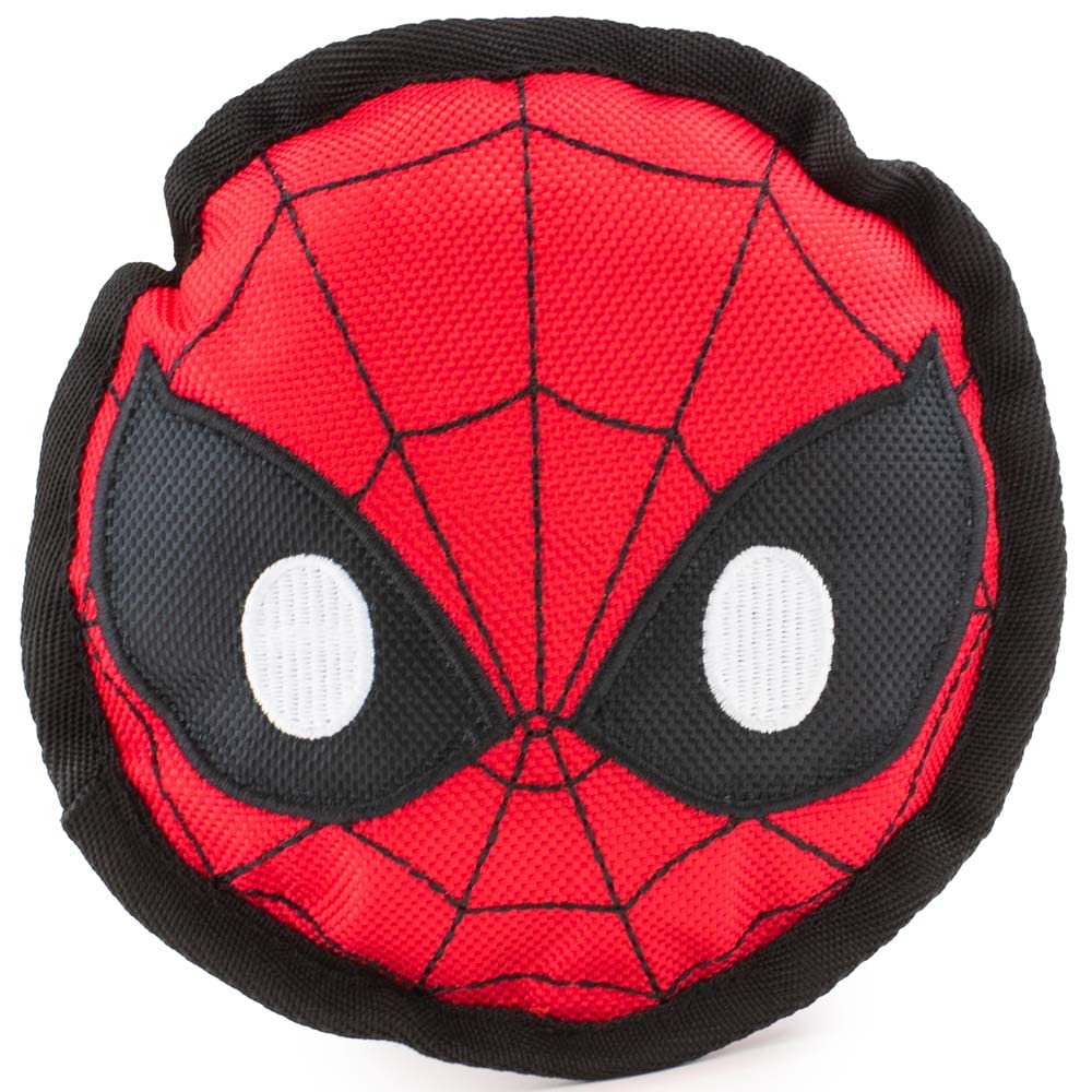 Buckle-Down Dog Toy, Marvel, Ballistic Squeaker Spider-Man Face Red Black White