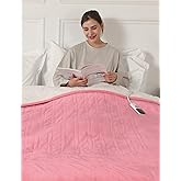 ESTINGO Electric Blanket Heated Blanket Full Size - 72"x84" Electric Heated Blanket with 6 Heating Levels & 1-10 Hours Adjustable Timer, Fast Heating Blanket for Full Body, Light Pink