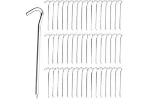 60 Pack 7 inch Tent Stakes, Metal Tent Stakes for Outdoor, Heavy Duty Ground Stakes, Galvanized Camping Tent Stake Pegs, Rust