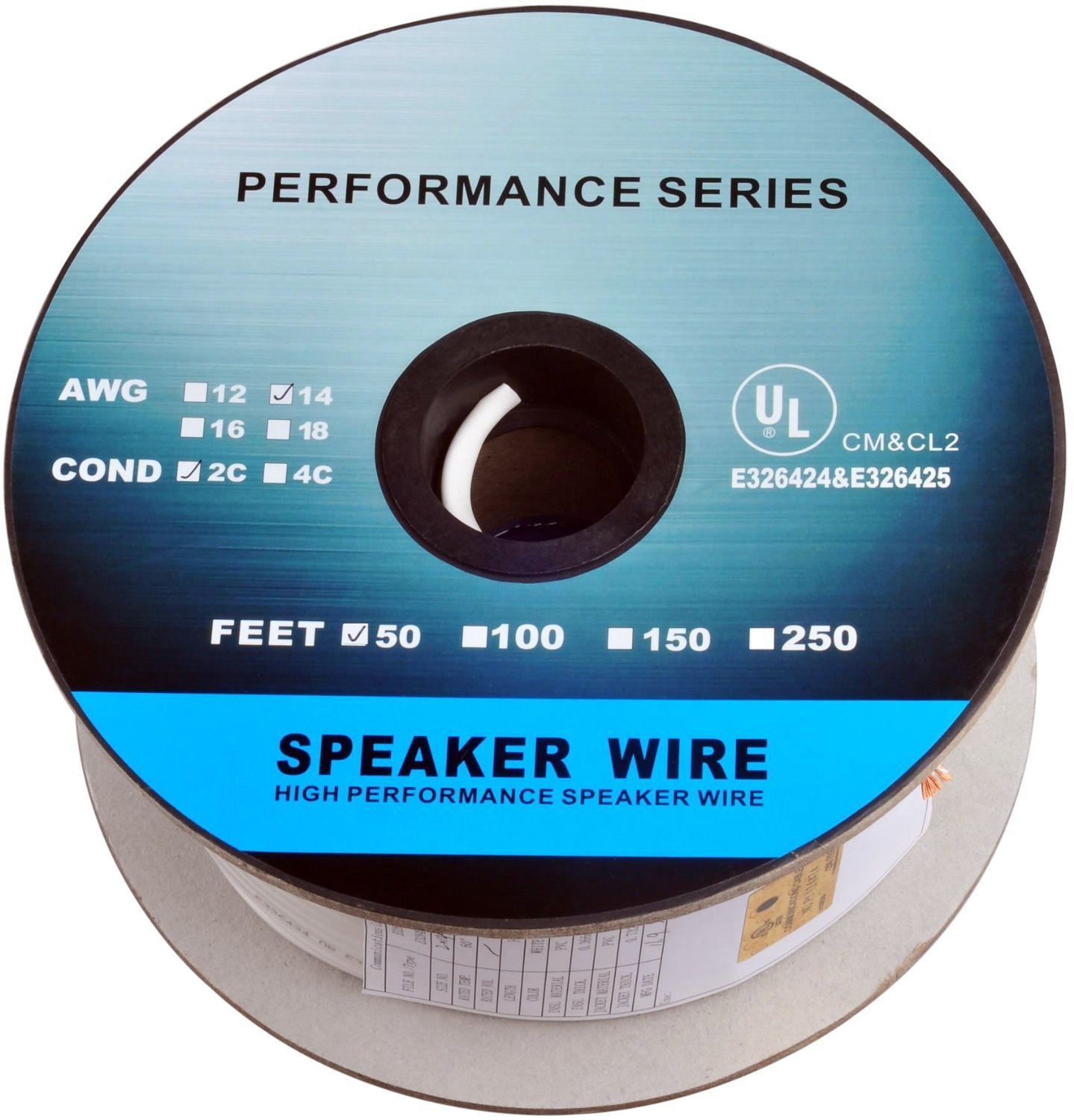 Amazon.com: C&E 250 Feet 14AWG CL2 Rated 2-Conductor Loud Speaker ...