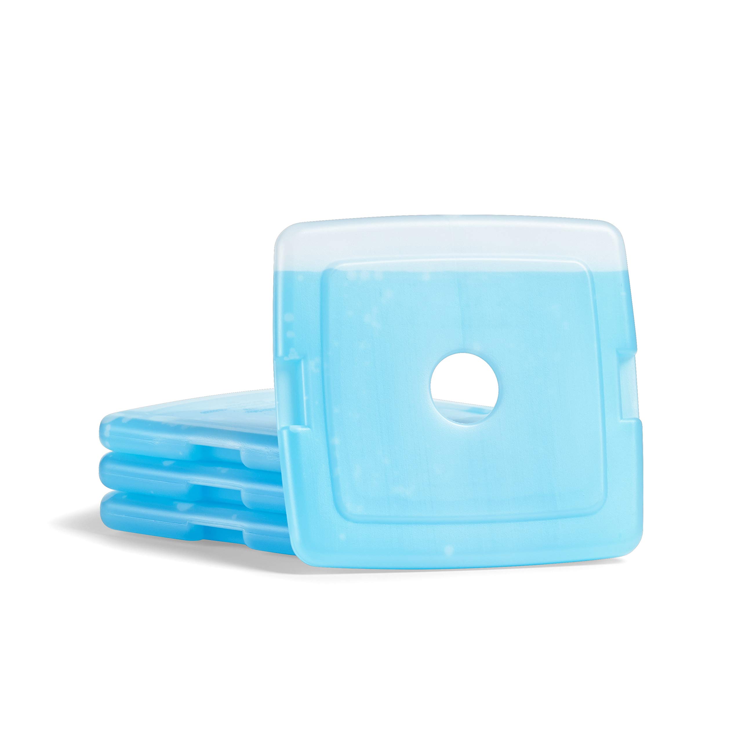 Cool Coolers by Fit + Fresh, 4 Pack Slim Ice Packs, Space Saving Reusable Ice Packs for Lunch Boxes or Coolers, Blue, Single Pack