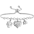 MYOSPARK Scales of Justice Lawyer Gift Lawyer Rhinestone Heart Bracelet Lawyer Attorney Jewelry Law School Graduation Gift