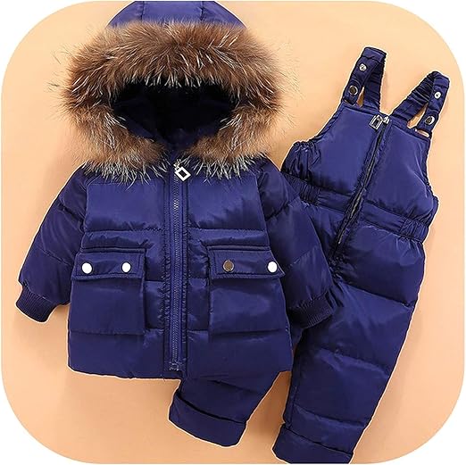 Winter Baby Clothes Set Hooded Warm Down Jacket Coat Overalls Baby