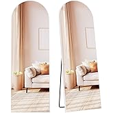 SONGMICS Full Length Mirror, 63 x 19.7 Inches, Full BodyMirror with Stand, Aluminium Alloy Frame Floor Mirror, Tempered Glass