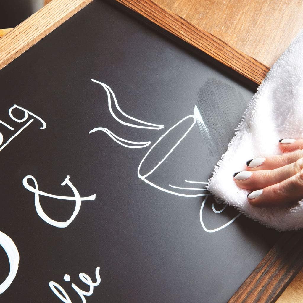 Wood Framed Magnetic Chalkboard Sign: 11x17 Inch Rustic Wall Hanging Blackboard Signs - Decorative Bulletin Board Chalkboards Perfect for a Kitchen Menu or Wedding Includes Chalk Marker and 2 Magnets : Office Products
