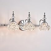 DJFHKO Vanity Lights for Bathroom - Chrome 3 Light Vanity Light Fixtures