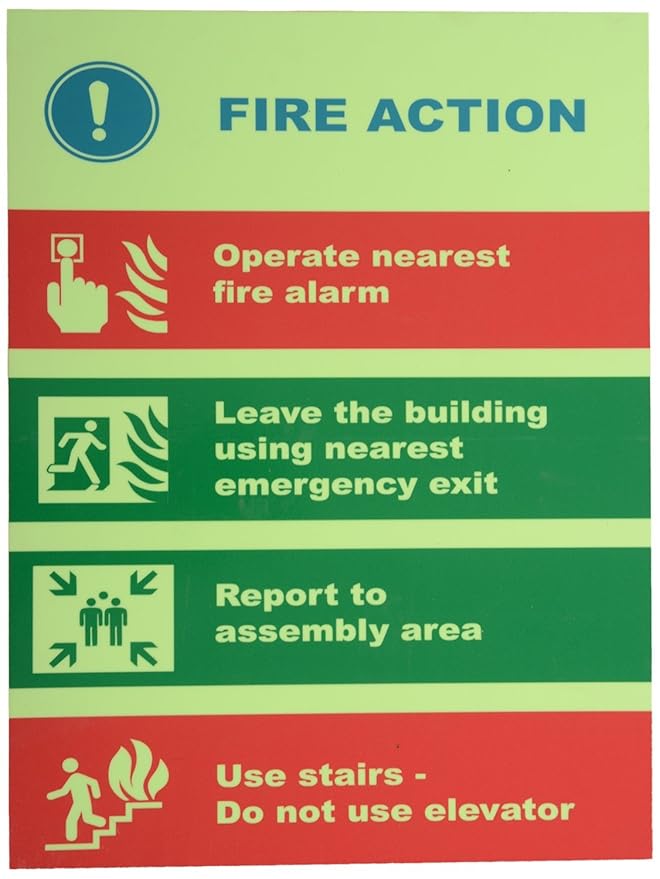 Mediateckboards Fire Safety Warning Signage Board, 60 cm x 46 cm