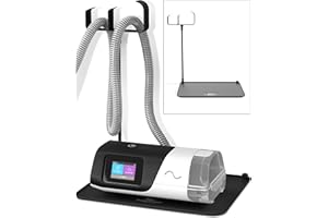 RAWROCK Mask and Tube Hanger Mat for CPAP - Supplies for CPAP for Bedside Organization with Clean Mask Dust Cover - CPAP Hose Holder for Nightstand (Black 2.1 T-Style Hook)